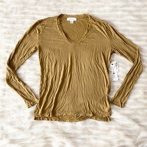 Treasure & Bond Tan Yellow Long Sleeve T-Shirt Sz XS